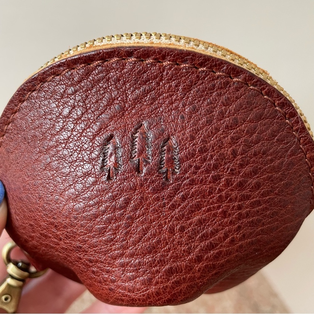 Portland Leather Goods Nutmeg Fortune Cookie Zip Pouch Keychain - Picture 2 of 8
